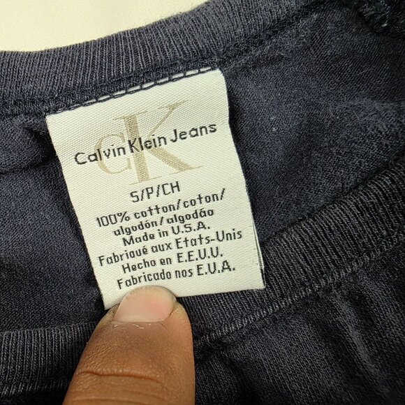 Vintage Calvin Klein Jeans Womens Size Small Blue Shirt Made In USA Casual Walk - Picture 4 of 9